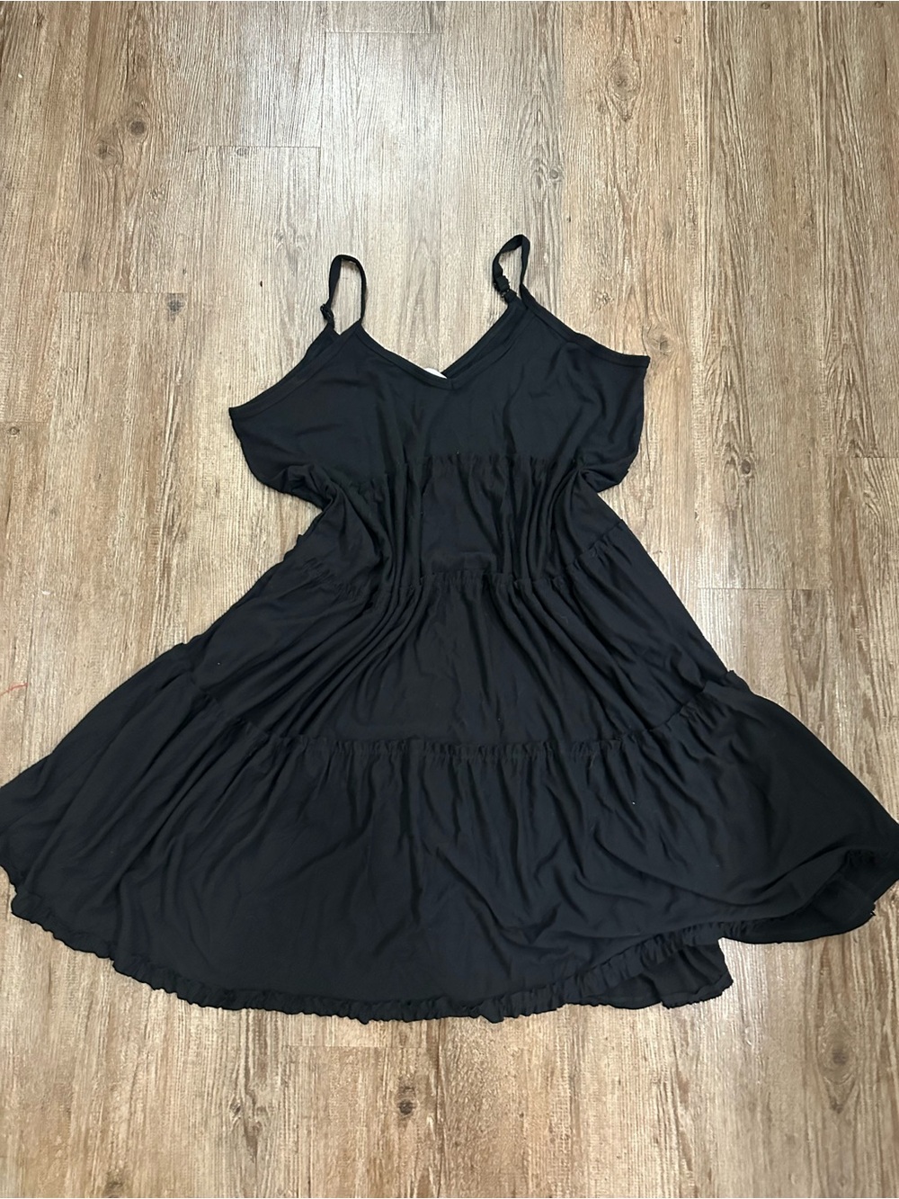 Zenana Outfitters Black Tiered Maxi Dress with Spaghetti Straps